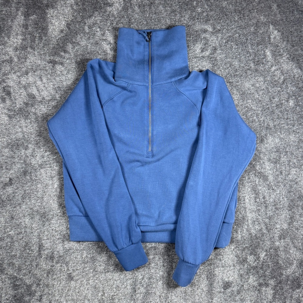 Spanx AirEssentials Half Zip Pullover Blue Sweatshirt S 8R651WP1QGDSXSM